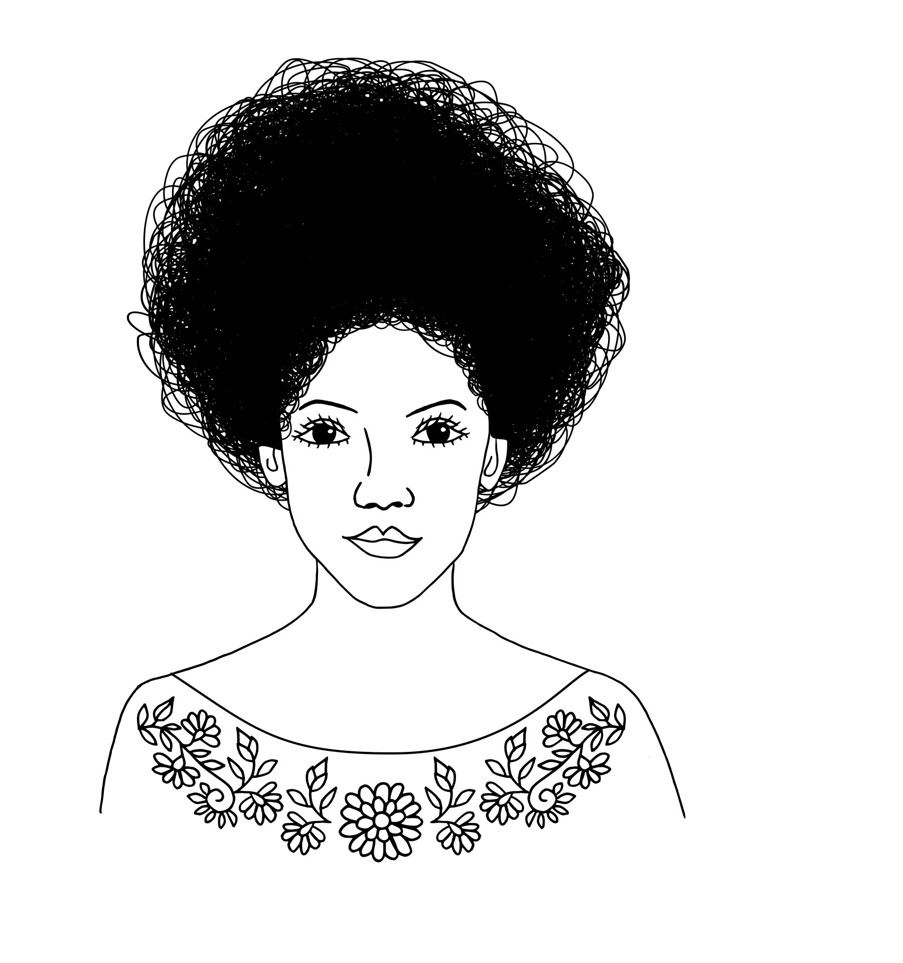 Picture of woman with short kinky hair