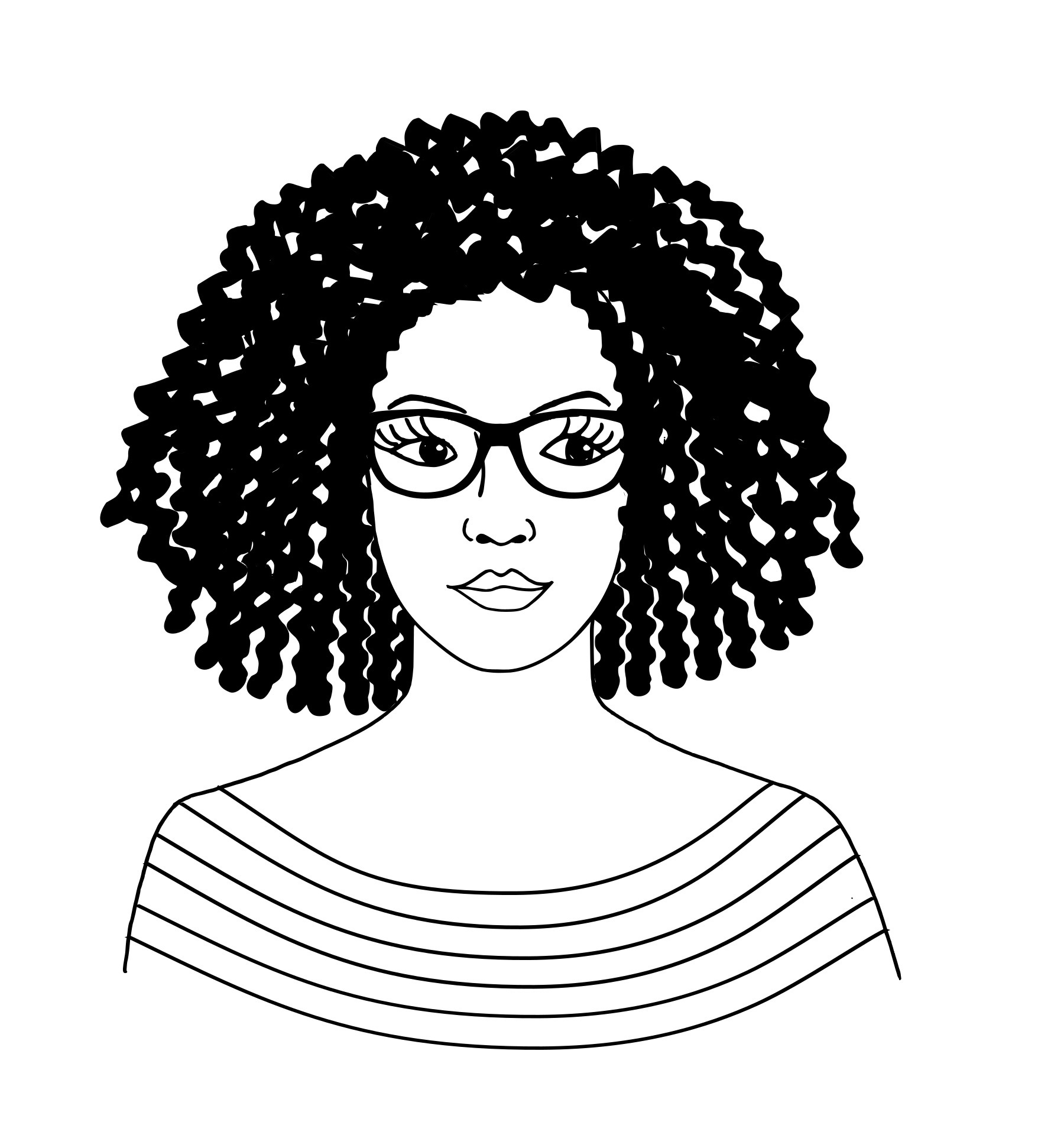 Picture of Curly haired woman with glasses