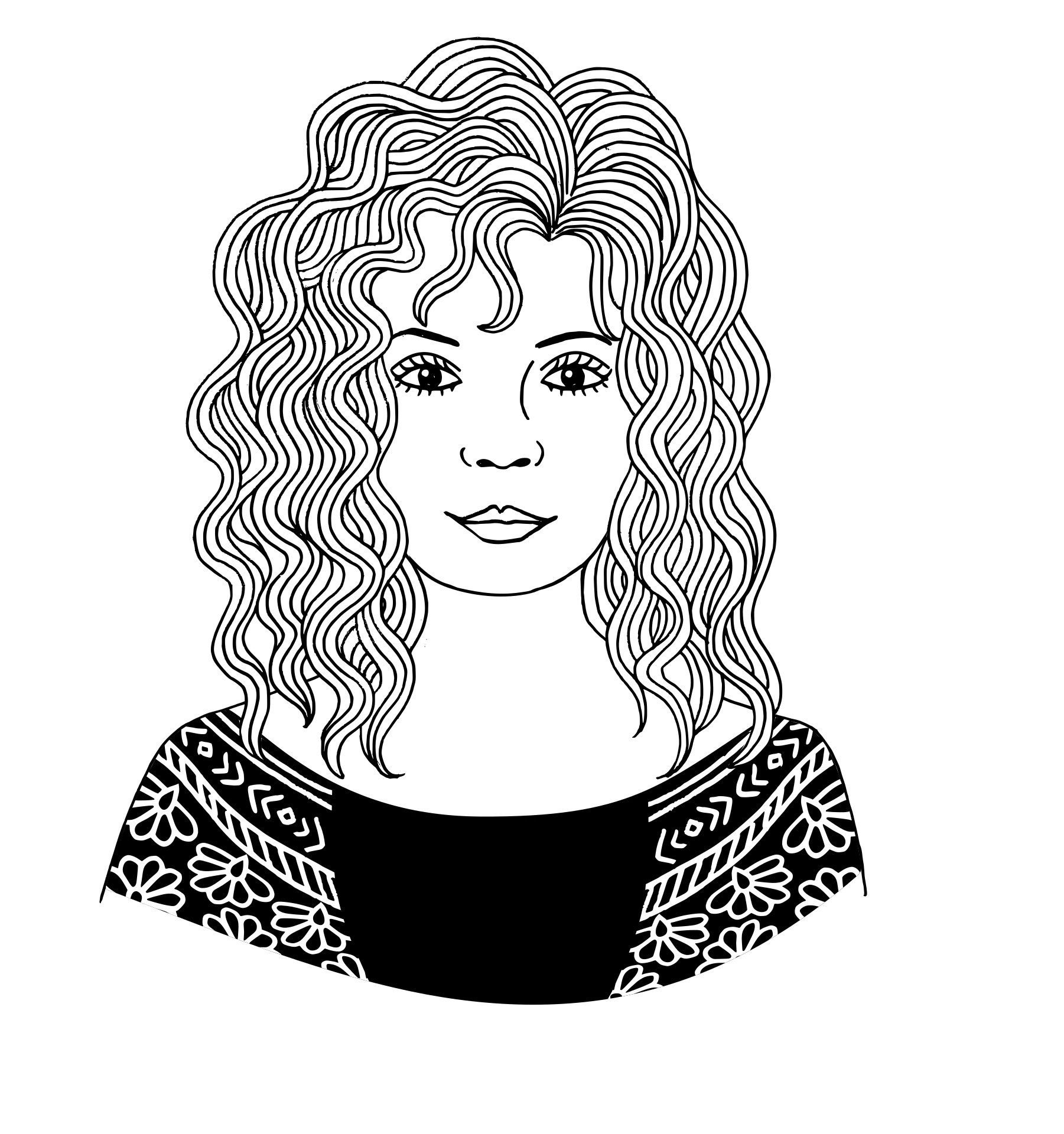 picture of woman with wavy hair